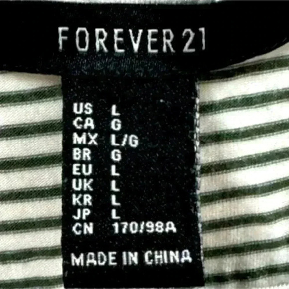 Forever 21 Women's Striped Lace Trim Camisole Tank Top Size L Relaxed Fit - Picture 3 of 3